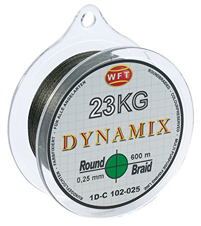 WFT Round Dynamix 600m geflochtene Angelschnur, Durchmesser:0.10mm;Farbe:Grün