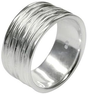 SILBERMOOS Ring Damenring Herrenring Partnerring Bandring glänzend matt breit Sterling Silber 925, Größe:60