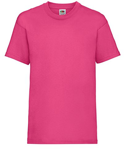 Camiseta de manga corta para niños, de la marca Fruit of the Loom, Unisex Rosa fucsia 3-4 Años