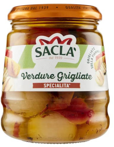 Saclà, Sottoli Grigliati, Verdure Grigliate, Ideali per Antipasti, Contorni e per le Tue Preparazioni, Vaso Vetro, 285g, Confezione da 12 Pezzi