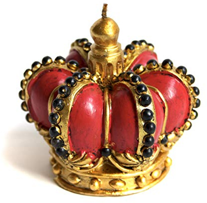 Gisela Graham rot und gold Krone Wachs Kerze 9?cm