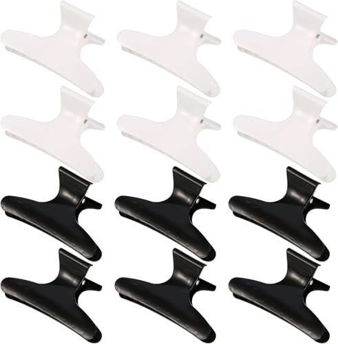 12 Pièces Pince Coiffeur Papillon Claw Griffe de Cheveux Papillon Griffe Barrettes Noir et Blanc Clip Barrettes