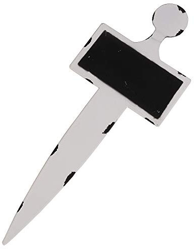 MACOSA SA8019 2er Set Kräuter-Schilder Metall Weiß Tafel zum beschriften Pflanzenstecker Kräutergarten Steckschild Pflanzenschild Kräuterstecker vintage