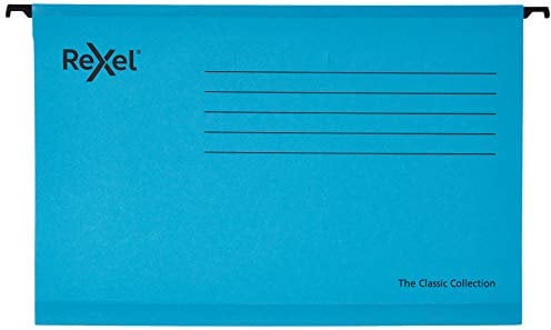Rexel Classic Suspension Files Foolscap Blue (Pack of 25) 2115590