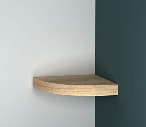 URBNLIVING Floating Wooden Wall Mounting Corner Shelf Display Unit (Oak Effect)