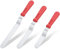 U-Taste Juego de Espátula Reposteria de 3 Piezas, Acero Inoxidable 18/0 Con Mango de Plástico PP de Primera Calidad, Juego de Espátulas Para Glaseado En ángulo Para Decorar Pasteles (Rojo)