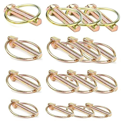 30 PCS Trailer Pins,Heavy Duty Lynch Pin Assortment Kit,Linch Pin with Ring, 1/4 3/16 5/16 7/16 inch Linch Pin for Farm Tractors Trailers Trucks Mowers,4 Sizes,30PCS