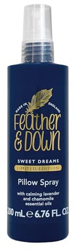 Feather & Down Sweet Dreams Limited Edition Pillow Spray (200ml) - with Calming Lavender & Chamomile Essential Oils. Encourages Calm, Tranquillity & a Restful Night's Sleep. Cruelty Free.