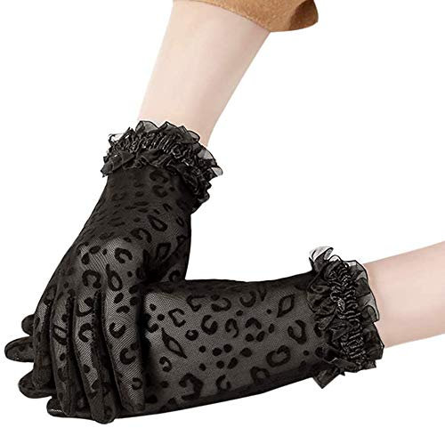 Damen Fäustlinge Handschuhe Fahrradhandschuhe Touchscreen Gloves Lace Spitze Netzhandschuhe Atmungsaktiv Anti-UV Sonnenschutz Sommerhandschuhe für Frauen Kostüm Accessoires