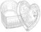 Gaolinci Crystal Glass Heart-Shaped Storage Box Embossed Jewelry Box with Lid