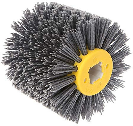 Desbarbado de alambre abrasivo dibujo cabeza de cepillo redondo pulido herramienta de pulido rueda de amortiguación para muebles escultura de madera taladro giratorio, 320