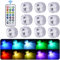 Elitlife Unterwasser LED Licht, 10 Stück Mini Unterwasser LED mit Fernbedienung, Wasserdichte LED Kerze Multi Farbwechsel Flammenlose LED Runde Stimmungslicht für Schwimmbad Aquarium Party
