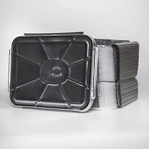 Enpack - 100 Stück Aluminiumdeckel für Aluschalen - LX 100 GA Pro - Guten Appetit - 227 x 177 - to GO Deckel
