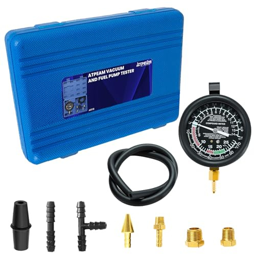 ATPEAM Vacuum and Fuel Pump Tester Gauge Kit, Fuel Pump Pressure & Vacuum, Carburetor Intake Manifold, & Vacuum Test
