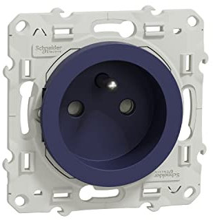 Schneider Electric - Odace, prise de courant 2P+T Cobalt, à vis, connexion rapide - S550059
