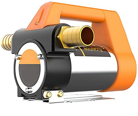 Boracy Pompe Aspirante d'Huile, 12V/24V Pompe a Gasoil Electrique Pompe à Diesel Portable Pompe de Transfert de Carburant Auto-Aspirant avec Tuyau 580W, 55-65L/min