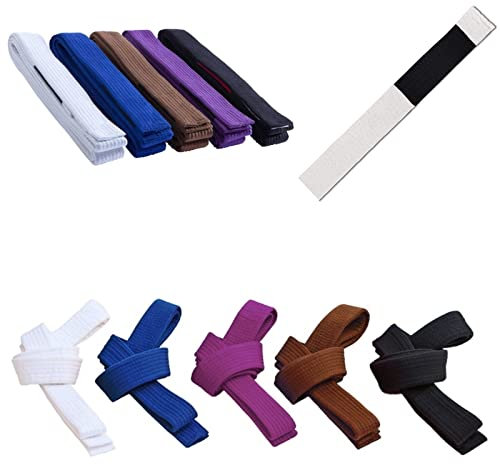 Cintura BJJ Belt Jiu Jitsu Kimono - gi 100% Cotone Spessore 5 mm Imbottita in Eva Colori Vari (Bianca, 280 cm)