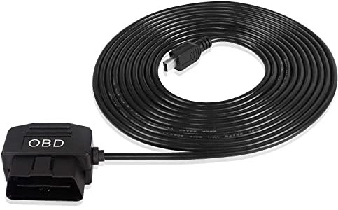 XMSJSIY OBD-Stromkabel für Dashcam, Mini-USB-OBD2-Stromkabel-Adapter, Hardwire-Ladekabel mit Schalter, 24-Stunden-Überwachung, 3,5 m