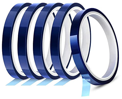 Hitzebeständiges Klebeband 5 Rollen Hitzebeständiges Polyimid Klebeband Hochtemperatur Hitzebeständiges Klebeband Hitze Klebeband Wärmepresse Polyimid Hochtemperatur Isolierband Für 3d Drucker