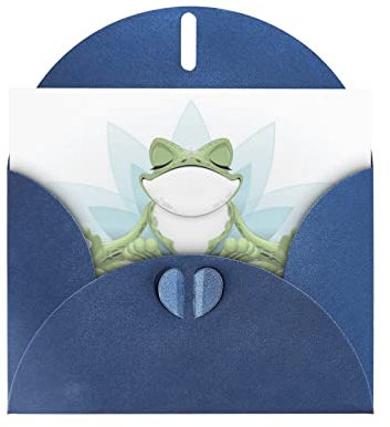 ZIMBRO Lustige Yoga-Frosch-Weihnachtskarten eignen sich für Winterweihnachten, Urlaubsgeschenke und Weihnachtsgeschenkkarten.