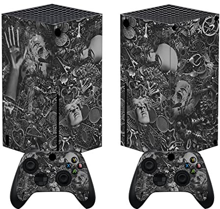 PlayVital Skin Stickers für Xbox Series X,Vinyl-Skins Aufkleber Schutzfolie Design Folie Stickers Zubehör für Xbox Series X Konsole Controller-Cyborg Wreck