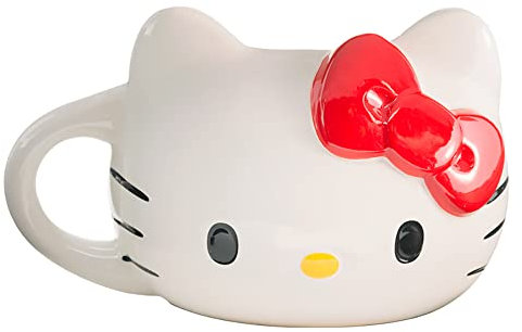 Bioworld Hello Kitty 16 Oz Sculpted Ceramic Mug