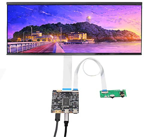 VSDISPLAY 12,3 Zoll 2400 x 900 2K IPS LCD-Breitbalken-Bildschirm und USB USB C Controller Platine, für Gaming Festzelt Monitor/Autoanzeige