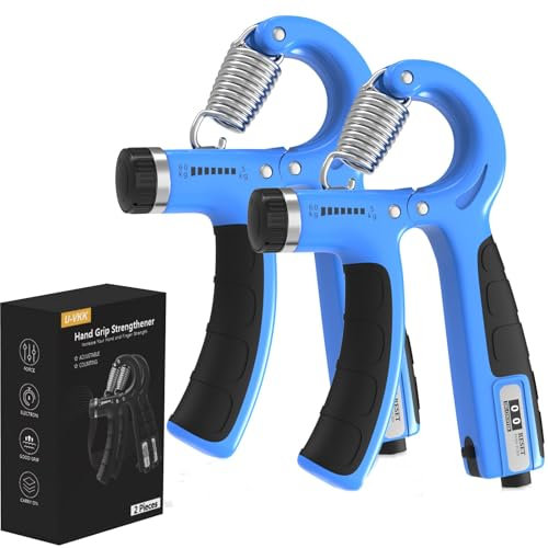 Handtrainer,2er-Set Handtrainer Unterarmtrainer,Verstellbarer Griff 5-60 kg,Hand Unterarm Trainingsgerät,Grip Griffkraft Trainer,Rutschfester Griff,Für Sportler und Wiederherstellung der Hand