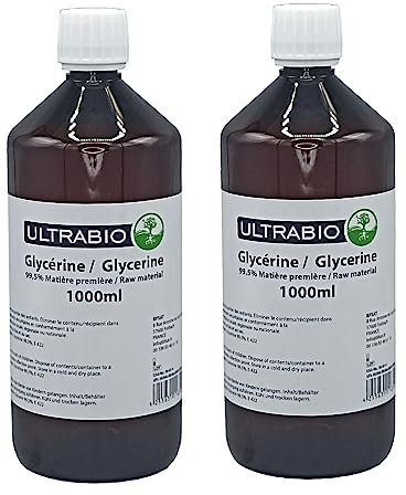 Ultrabio Pflanzliches Glycerin E422 VG 99,5% Reinheit Pharma-Qualität USP zertifiziert 2x1000 ml