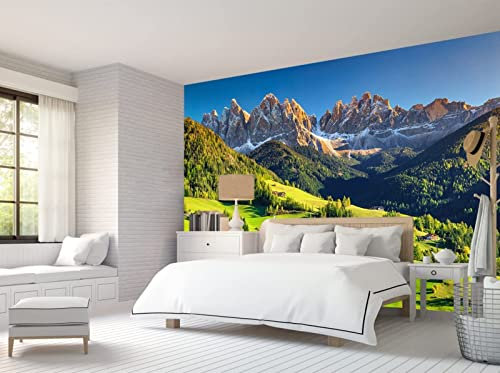 Papier Peint Panoramique Paysage De Montagnes Et De Nature Papier Peint 3D Intissé Decoration Murale Chambre Salon