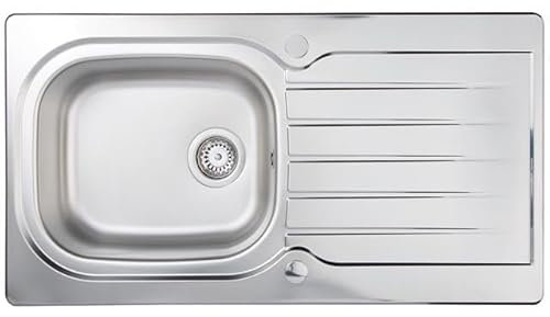 Liquida LSS100 1.0 Bowl Reversible Inset Stainless Steel Kitchen Sink with Waste