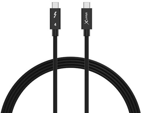 XLayer Thunderbolt 4 Ladekabel 100cm lang, unterstützt 240W Leistung / 40Gbps Datentransfer, USB-C auf USB-C Kabel, für Typ-C MacBooks, Dell, iPad Pro, Pixel, Hub, Docking, und viele mehr