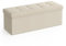 SONGMICS MAZIE Collection - Storage Ottoman Bench, 110 cm Folding Foot Rest Stool, End of Bed Bench, Easy Assembly, for Living Room, Bedroom, Entryway, Cream White LSF077W51