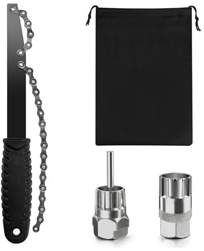 FINEASY Kit Outils de Fouet de Chaine Velo, Demonte Cassette, Clé Démonte Roue Libre avec Extracteur de Couronne Dentée, Outil de Démontage de Cassette pour Cassette de 6, 7, 8, 9, 10, 11 Vitesses