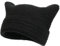 SINSEN Damen-Strickmütze mit Ohren, gestrickt, warm, elastisch, für Mädchen, Erwachsene, Kinder, Solides Schwarz, Einheitsgröße
