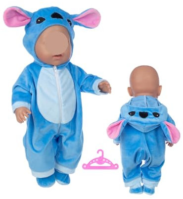 Puppenkleidung 35-43 cm, Baby Born Kleidung 43 cm Puppenkleidung 43 cm für Babypuppen Enthält EIN Kleid, eine Kleidung Bekleidung Outfits und Verbinden für Baby Puppen 14-18Inch(Blau)