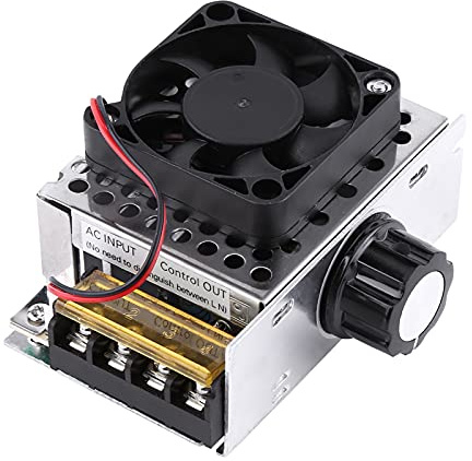 Respicefinem High Performance Voltage Regulator 4000W SCR Potentiometer Type Voltage Regulator with Temperature Control and Fan Cooling for Motor Speed Regulation