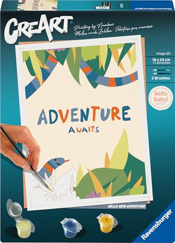 Ravensburger CreArt Neues Abenteuer - Malen nach Zahlen für Erwachsene | DIY Malset mit Pinsel und Acrylfarben, 18 x 24 cm, Geschenk für Frauen und Männer