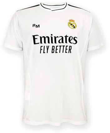 Real Madrid Maillot Domicile pour Adultes - Taille M/Medium - Saison 2024/2025 - Maillot de Football Blanc pour Hommes - Produit Officiel pour Les Fans du