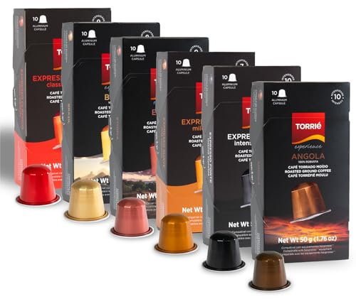 Torrié Coffee Pods Compatible with Nespresso® Original Machines | Aluminium Capsules | Variety Pack (60 pods)