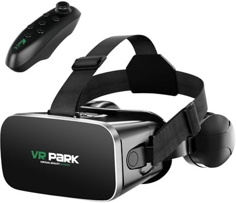 Dittybuy Gafas VR con Auricular - Gafas 3D VR Teléfono Móvil, Anti-Luz Azul Auricular VR Gafas de Realidad Virtual 3D para Niños Regalo para Adultos, Compatible con iPhone | Android 4.0-6.7 Pulgadas