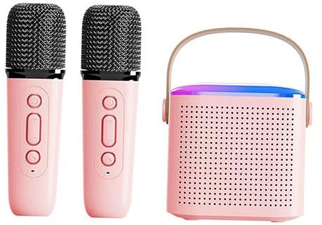 Máquina de Karaoke, Altavoz Bluetooth Portátil con Micrófonos para Adultos y Adolescentes con Luces, Micrófono de Karaoke para Teléfonos, Tabletas, PC (4)