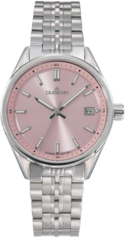 Dugena Damen-Armbanduhr Pretty, Quarz, Edelstahl, Saphirglas, Datumsanzeige, wasserdicht, 10 bar