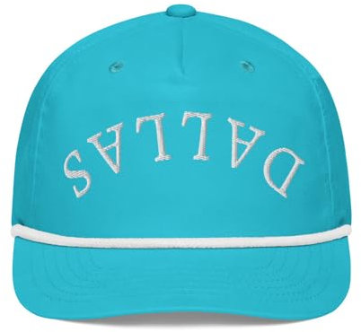 Upside Down Dallas Golf Rope Cap, Turquoise/White, One size