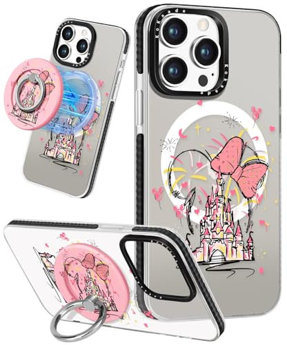 Kokaade for iPhone 15 Pro Max Case for Women Girls - Cute Kawaii Castle Design Compatible with Magsafe for Magnetic Ring Holder Stand Phone Cover Girly TPU Funda for iPhone 15 Promax