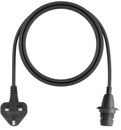 FIRMERST Outdoor Waterproof E14 Lamp Holder with 2.5M Rubber Cable UK Plug