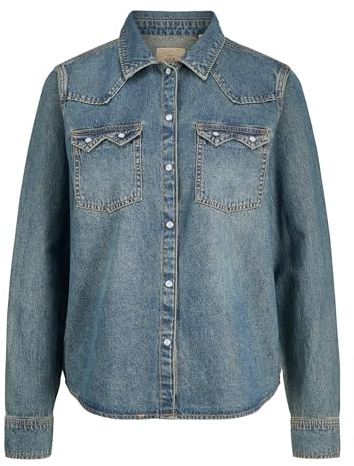 Jack & Jones Damen Jxjules Ls Denim Shirt DNM Ln, Medium Blue Denim, M EU