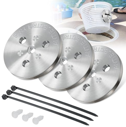 Pool Zinkanode Gewichtsplatte Anti-Elektrolyse Opferanode Pool Skimmer Korb Gewicht 104-A mit Kunststoffband und Schraube – Schützen Sie Poolausrüstung vor Elektrolyseverfärbung, Korrosion (3er-Pack)