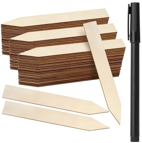 EPODA 50 Pcs Bamboo Plant Label 5.9Inch Waterproof Bamboo Plant Labels for Outdoor Garden, Garden Labels for Seedlings