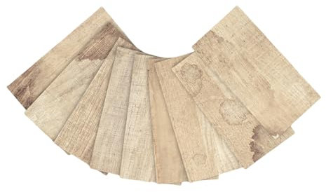 9 adesivi rimovibili per piastrelle in PVC per cucina e bagno, con motivo realistico a grana di legno